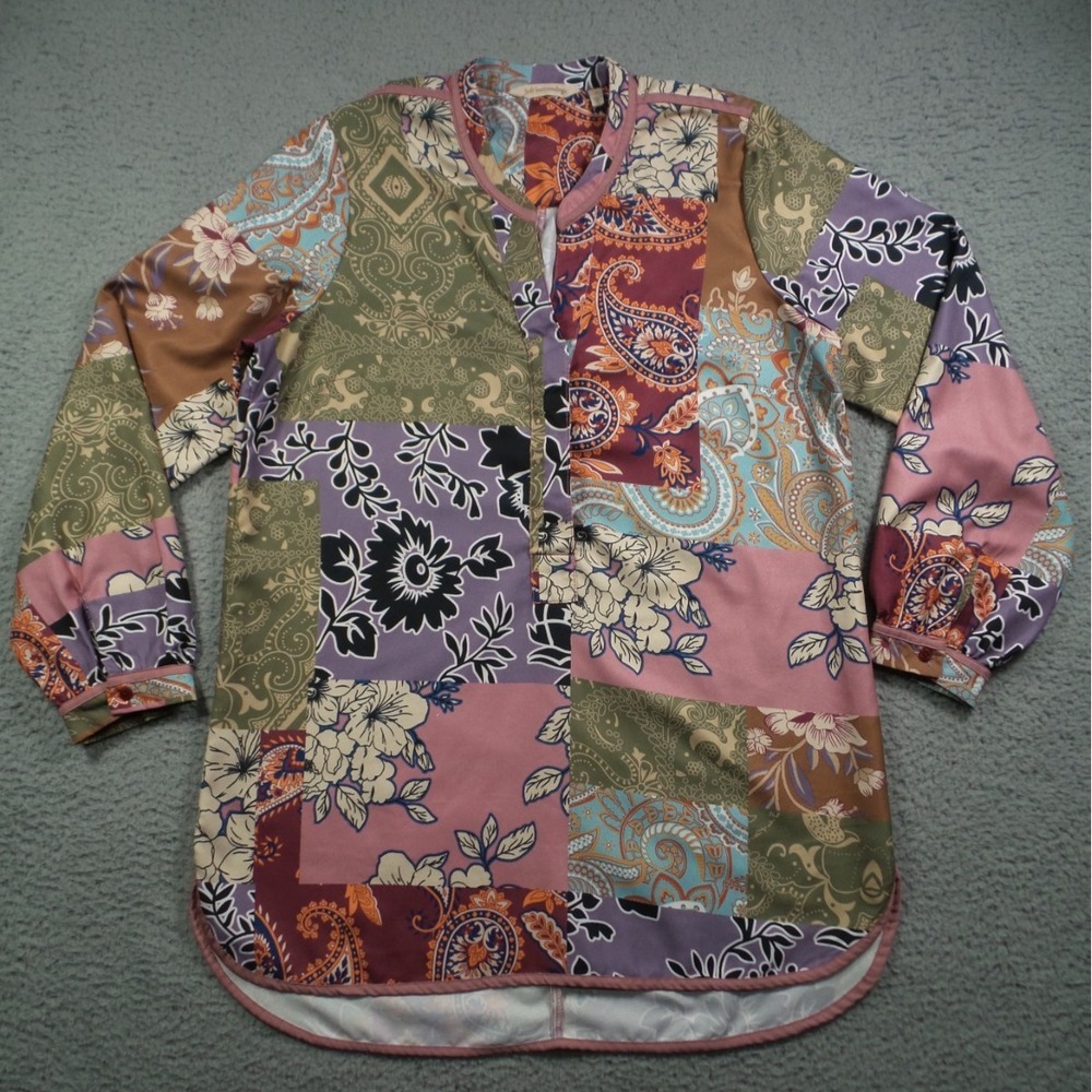 Soft Surrounding Top Womens Size Medium‎ Multicolor Patchwork Floral Tunic